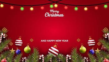 merry christmas and happy new year realistic background with copy space area vector