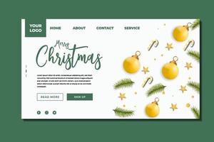 Christmas landing page concept design template vector