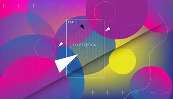 Wavy geometric background. Trendy gradient shapes composition
