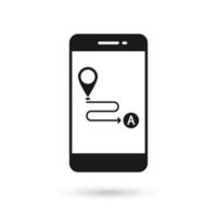 Mobile phone flat design icon with Transport logistics symbol vector