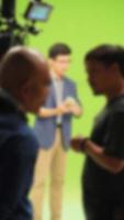 Blurry images of making TV commercial movie video