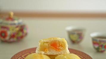 Chinese pastry moon cake with salted egg peanut video