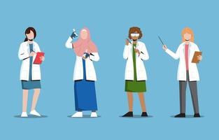 Various Women Scientist Character Collection vector