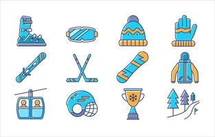 Winter Sport Line Style Icon Collection vector