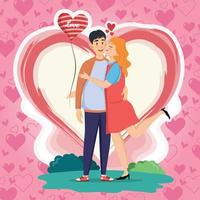 Couple Celebrate Valentines Day vector