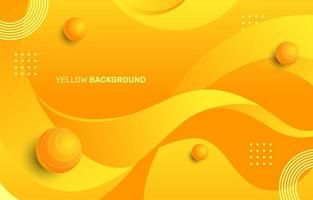 Modern Yellow Background with 3D Ornament vector