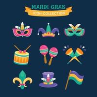 Instruments and Apparels Brought for Mardi Gras Carnival vector