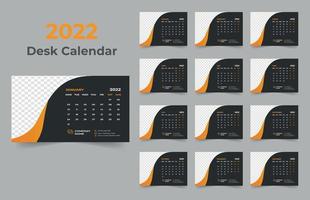 Desk calendar design 2022 vector