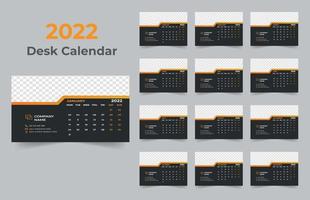 Desk calendar design 2022 vector