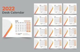 Desk calendar design 2022 vector