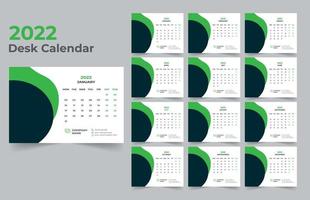 Desk calendar design 2022 vector