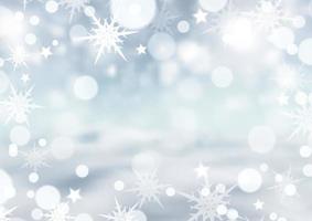 fondo de navidad con copos de nieve y estrellas vector