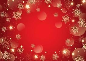 Christmas background with golden snowflakes and stars vector