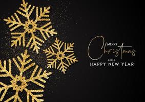 Christmas and New Year background with glittery snowflake design vector