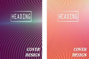 two pattern cover book with gradient line style by vector design