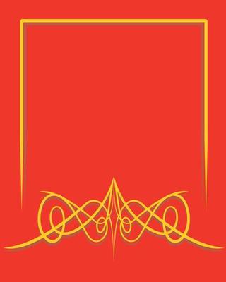 yellow curved pattern frame in red background for photo, banner, invitation card, poster, wedding card, book cover,