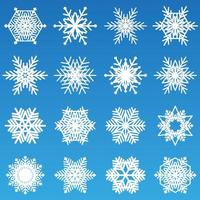 varios iconos de copo de nieve en estilo de trazo blanco por diseño vectorial vector
