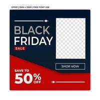 Black Friday sale banner for Social media post or web ads design template with white background. Vector illustration