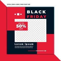 Black friday banner for social media post template. good for discount web or media social and business promotion. vector illustration