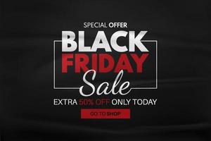 Black friday sale banner premium hight quality vector in glued paper background. luxury red combination. best for business promotion