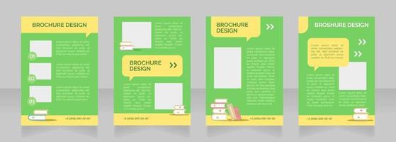 Secondary school enrollment blank brochure layout design vector