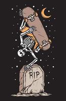 Skate till death vector illustration
