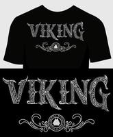 Viking logo with ornament font vector