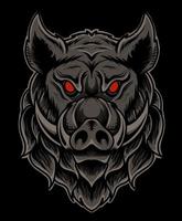 illustration vector wild boar head