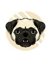 Illustration vector pug dog head