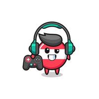 austria flag gamer mascot holding a game controller vector