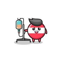 cute austria flag character standing with infusion pole vector