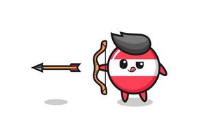 illustration of austria flag character doing archery vector