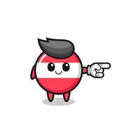 austria flag mascot with pointing right gesture vector