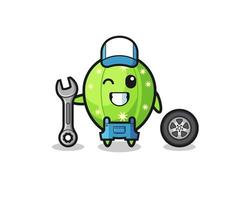 the cactus character as a mechanic mascot vector