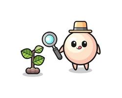 cute pearl herbalist researching a plants vector