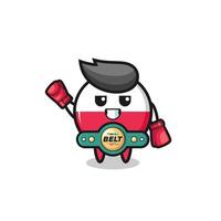 personaje de la mascota del boxeador de la bandera de polonia vector