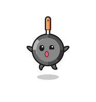 frying pan character is jumping gesture vector