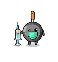 frying pan mascot as vaccinator vector