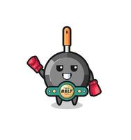 frying pan boxer mascot character vector