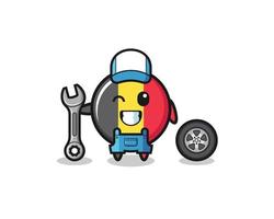 the belgium flag character as a mechanic mascot vector