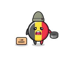 cute belgium flag beggar cartoon character vector