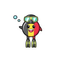 the belgium flag diver cartoon character vector