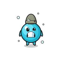 cute cartoon blueberry with shivering expression vector