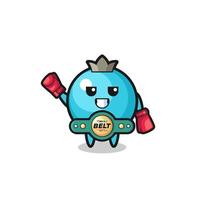 blueberry boxer mascot character vector
