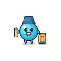blueberry mascot character as hiker vector