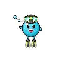 the blueberry diver cartoon character vector