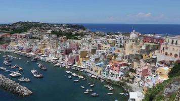 panoramisch uitzicht op procida eiland italië video