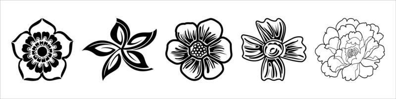 Hand drawn flowers vector eps 10