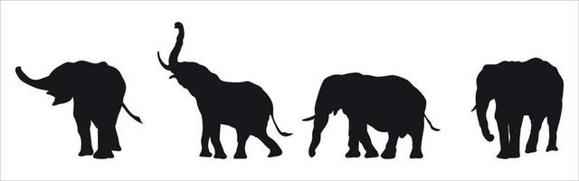 Elephant vector silhouettes