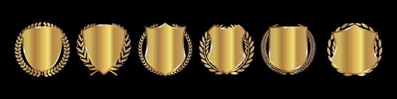 Golden laurel wreaths for quality guarantee design vector